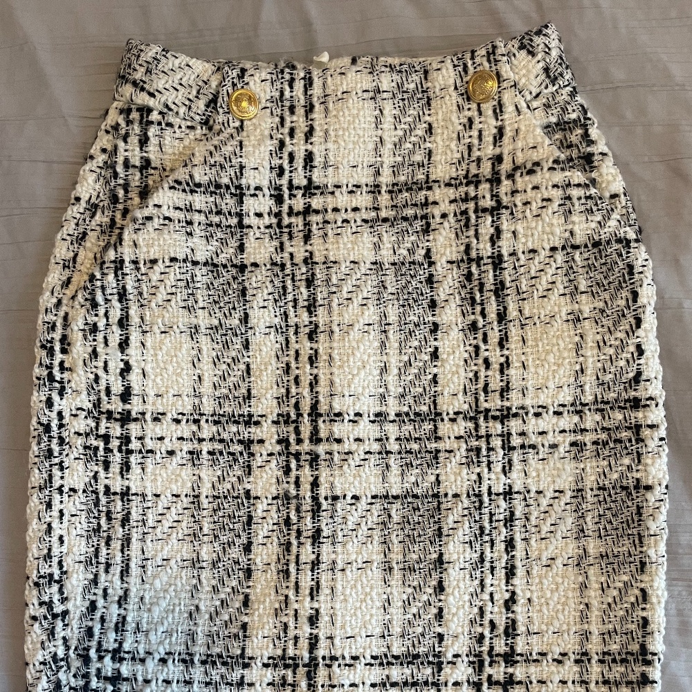 H&M plaid twill pencil skirt